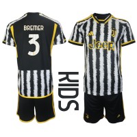 Camisa de time de futebol Juventus Gleison Bremer #3 Replicas 1º Equipamento Infantil 2023-24 Manga Curta (+ Calças curtas)